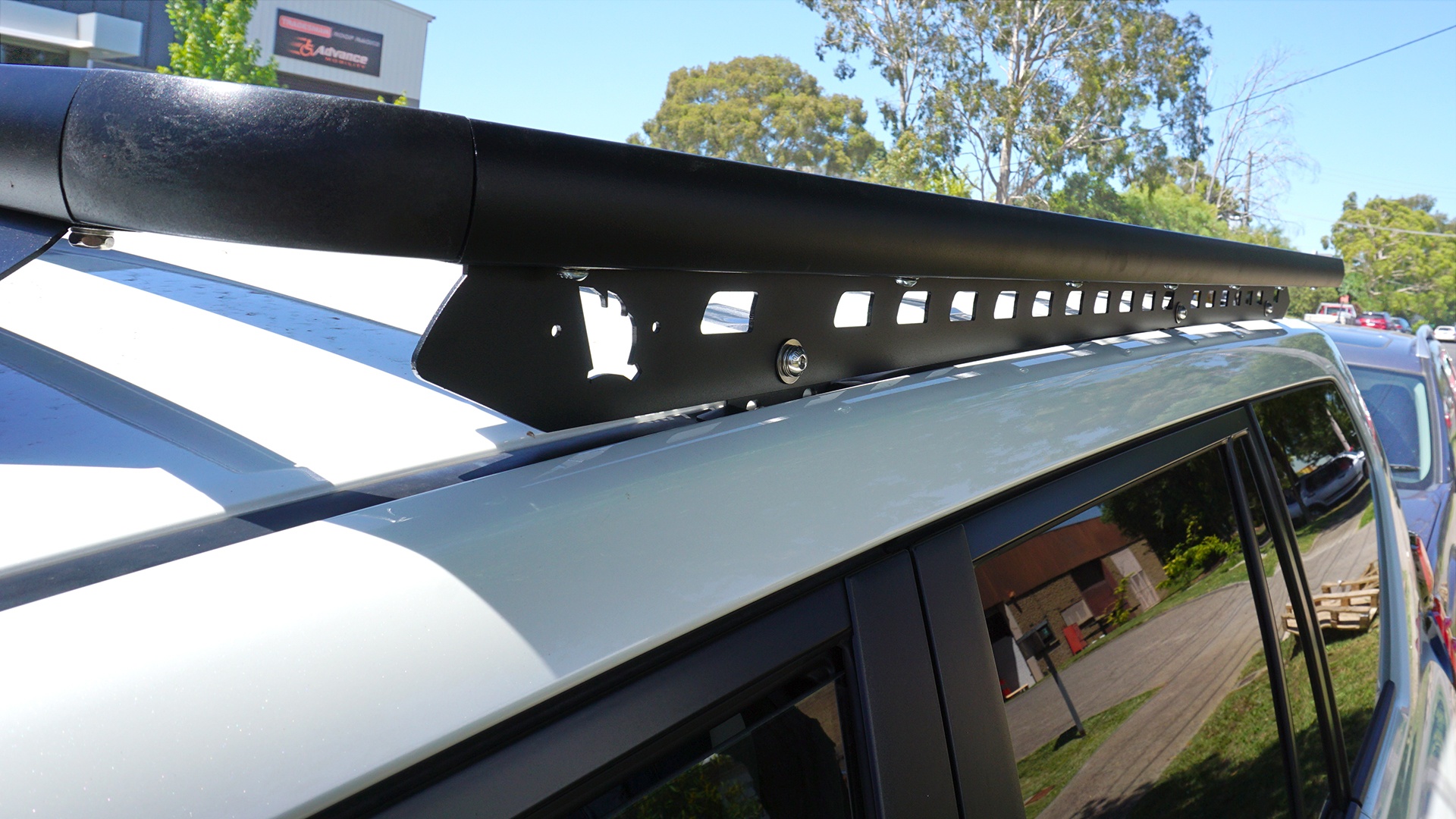 Toyota Prado 150 Series with a Wedgetail roof rack installed.