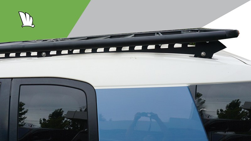 Toyota FJ Cruiser with a Wedgetail roof rack installed.